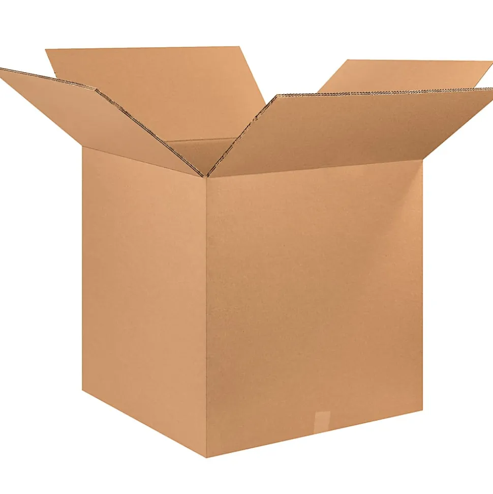 Partners Brand Double-Wall Heavy-Duty Corrugated Cartons, 28" x 28" x 28", Kraft, Box Of 5