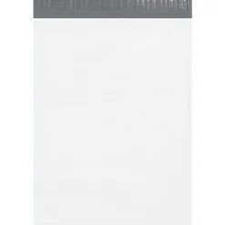 Partners Brand Expansion Poly Mailers, 15"H x 20"W x 4"D, White, Case Of 100