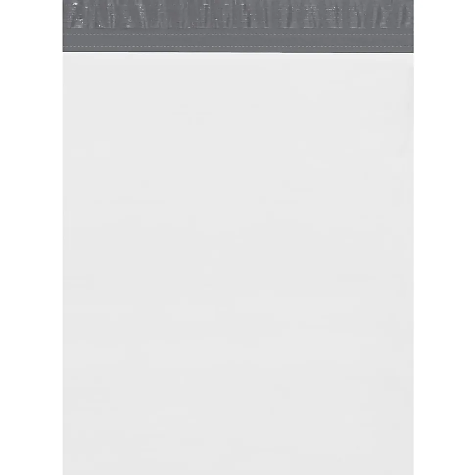 Partners Brand Expansion Poly Mailers, 15"H x 20"W x 4"D, White, Case Of 100