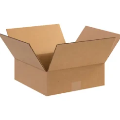 Partners Brand Flat Corrugated Boxes, 12" x 12" x 4", Kraft, Pack Of 25