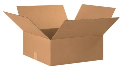 Partners Brand Flat Corrugated Boxes, 20" x 20" x 8", Kraft, Pack Of 15
