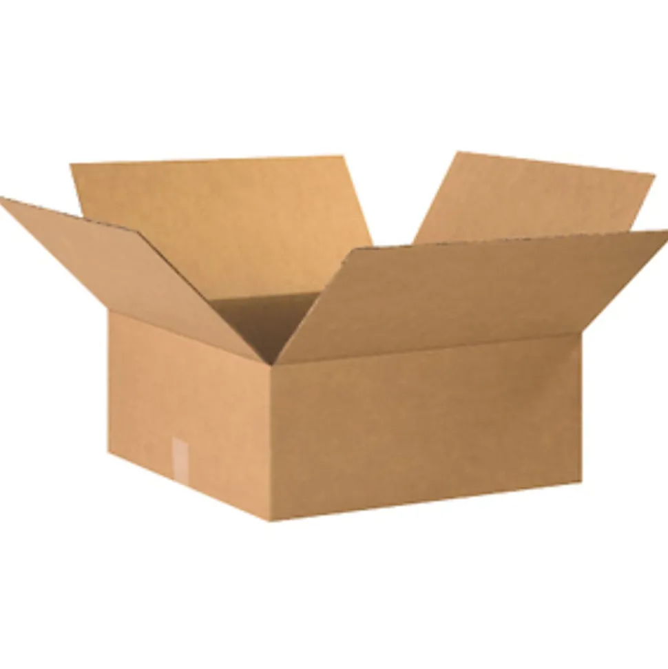 Partners Brand Flat Corrugated Boxes, 20" x 20" x 8", Kraft, Pack Of 15