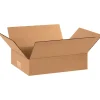 Partners Brand Flat Corrugated Boxes, 12" x 9" x 3", Kraft, Pack Of 25