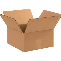 Partners Brand Flat Corrugated Boxes, 12" x 12" x 6", Kraft, Pack Of 25