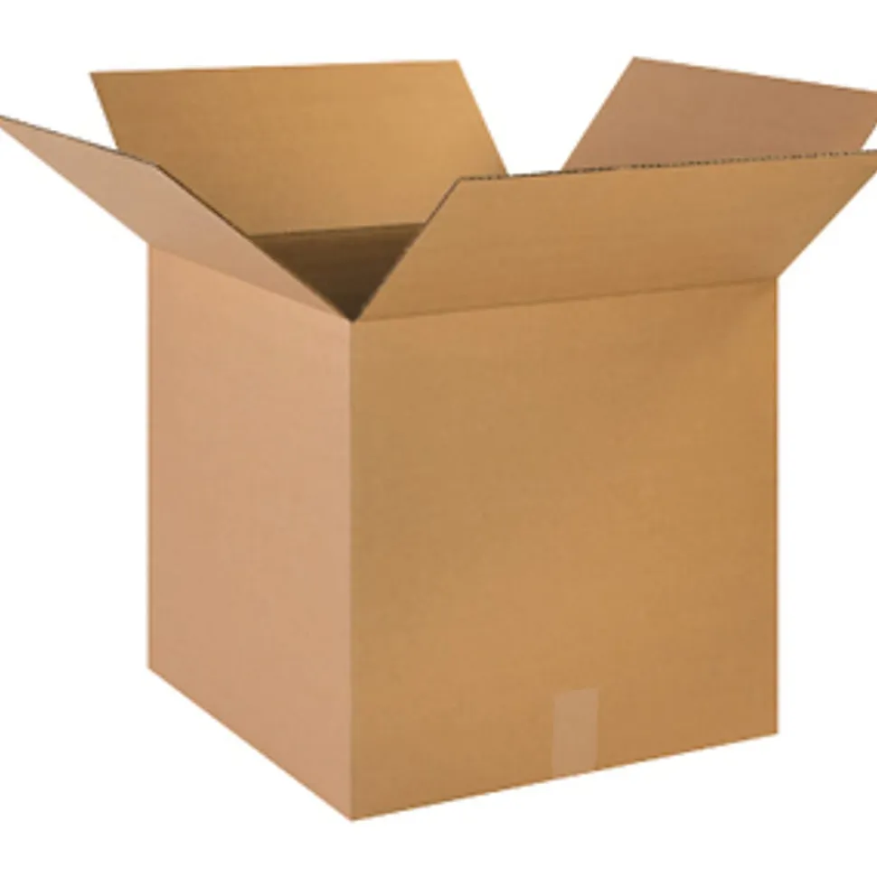 Partners Brand Heavy-Duty Single Wall Boxes, 18" x 18" x 18", Kraft, Pack Of 20