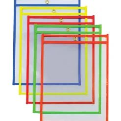 Partners Brand Job Ticket Holders, 9" x 12", Assorted Neon Colors, Pack Of 25