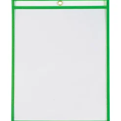 Partners Brand Job Ticket Holders, 9" x 12", Neon Green, Pack Of 15