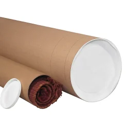 Partners Brand Jumbo Mailing Tubes, 10" x 36", 80% Recycled, Kraft, Case Of 8