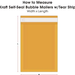 Partners Brand Kraft EZ Open Tear-Tab Bubble Mailers, #7, 14 1/2