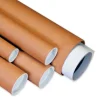 Partners Brand Kraft Mailing Tubes With Plastic Endcaps, 4" x 26", Pack Of 15
