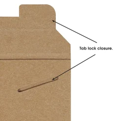 Partners Brand Kraft Stayflats® Flat Mailers, 9 3/4" x 12 1/4", Kraft Brown, Pack of 100