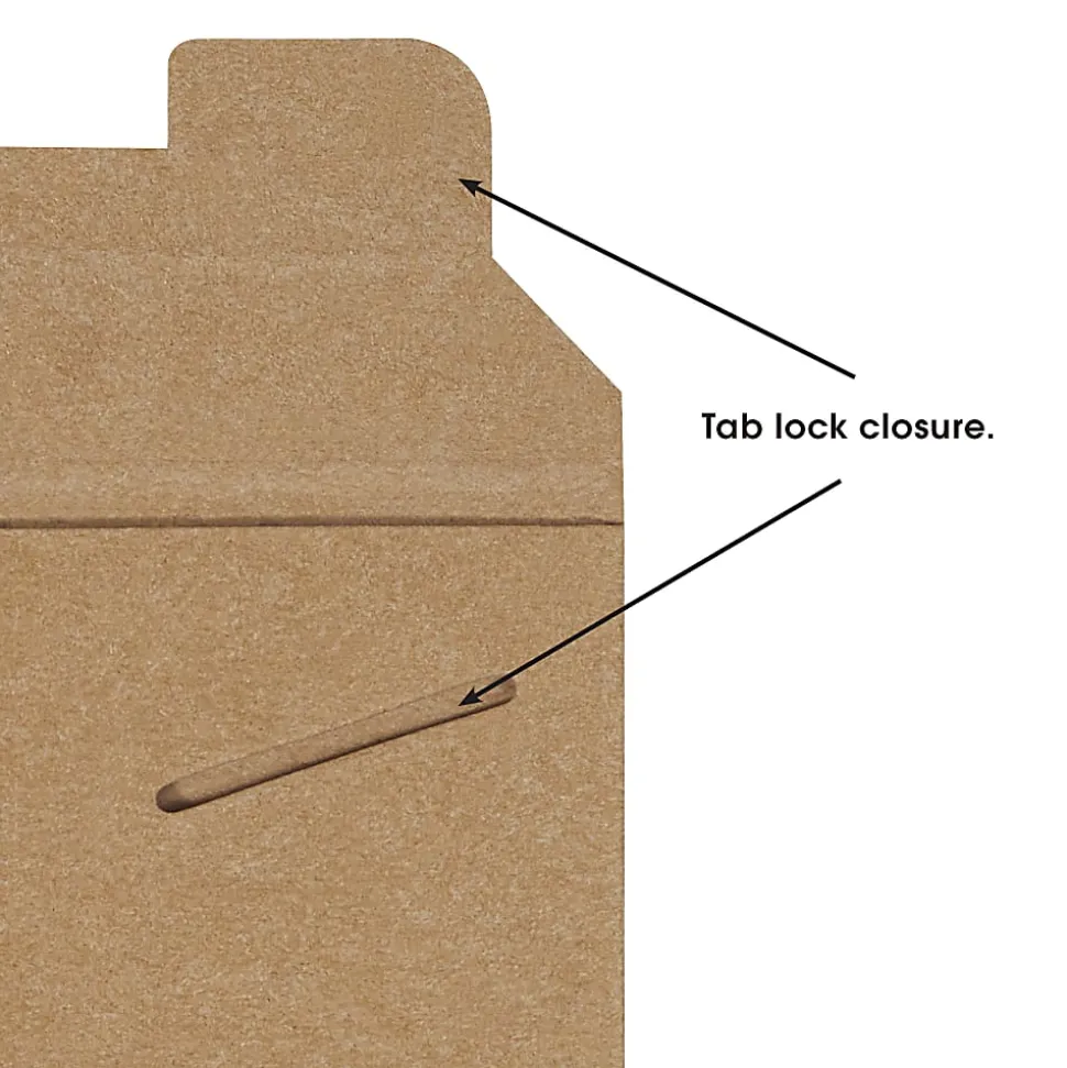 Partners Brand Kraft Stayflats® Flat Mailers, 9 3/4" x 12 1/4", Kraft Brown, Pack of 100