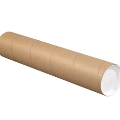 Partners Brand Mailing Tubes With Caps, 4" x 20", 80% Recycled, Kraft, Case Of 15