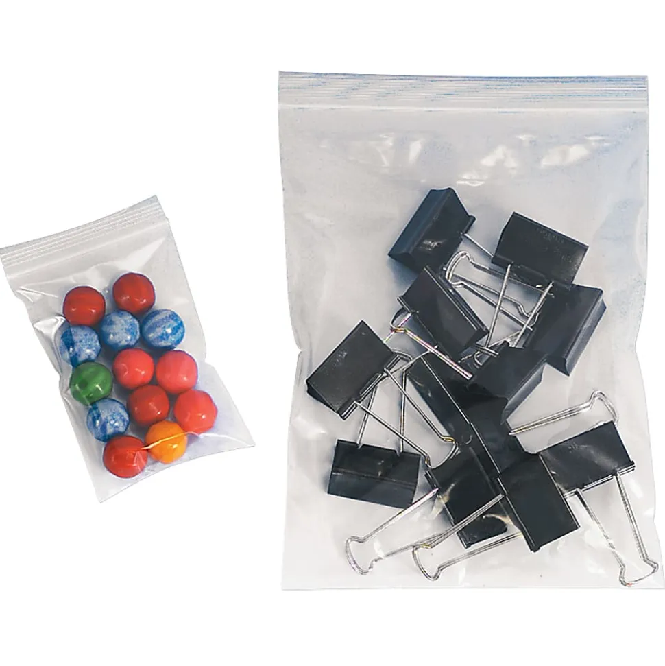 Partners Brand 4 Mil Reclosable Poly Bags, 12" x 15", Clear, Case Of 500
