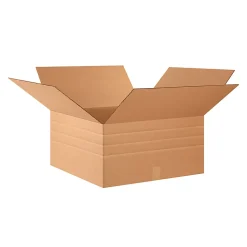 Partners Brand Multi-Depth Corrugated Boxes, 12" x 24" x 24", Kraft, Pack Of 10