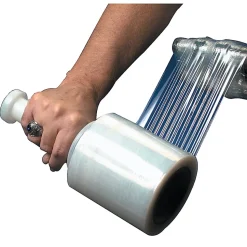 Partners Brand Narrow-Width Bundling Stretch Film With One Handle, 100 Gauge, 3" x 650', Pack Of 4