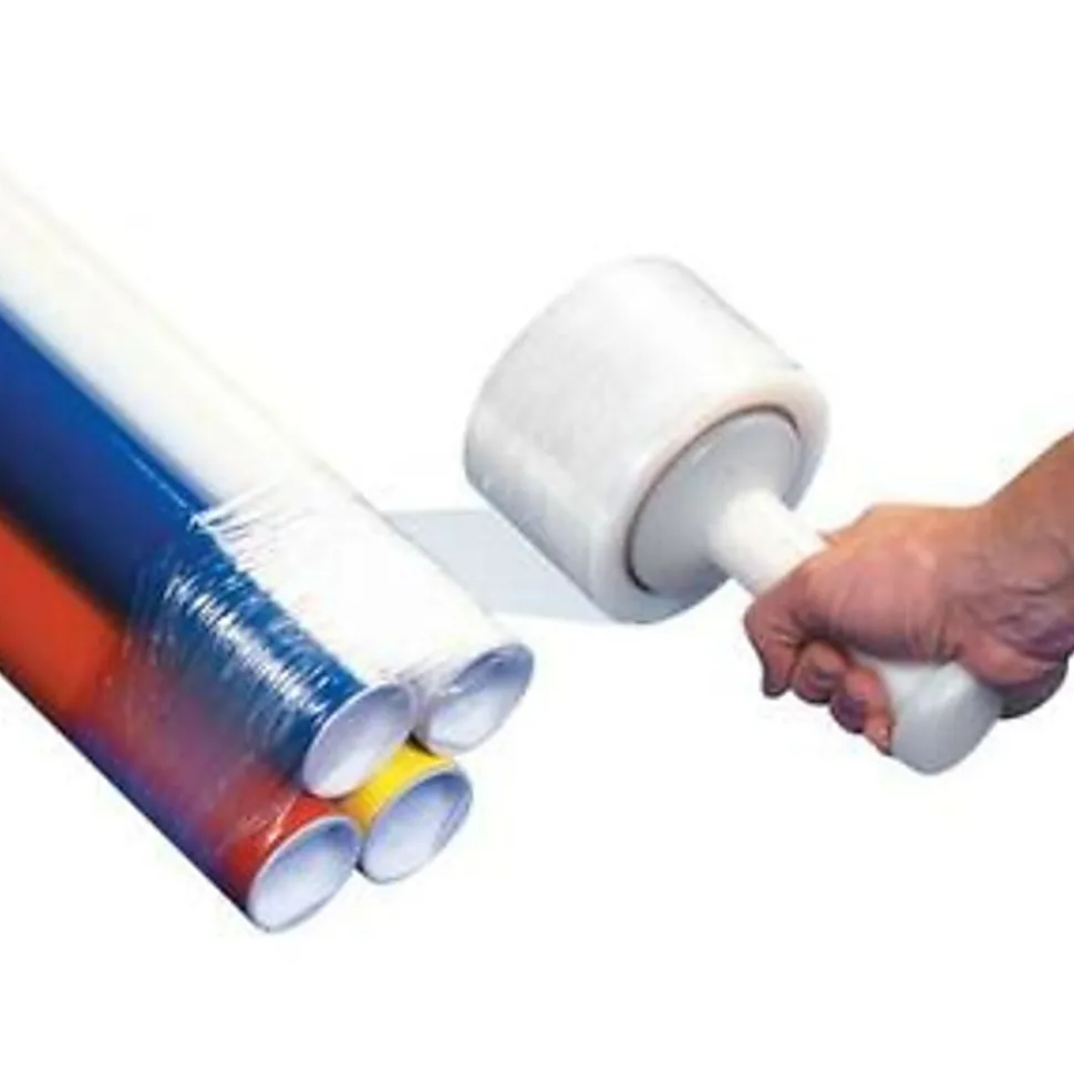 Partners Brand Narrow-Width Bundling Stretch Film With One Handle, 100 Gauge, 3" x 650', Pack Of 4