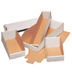 Partners Brand Open Top Bin Boxes, 12" x 6" x 4 1/2", Oyster White, Case Of 50