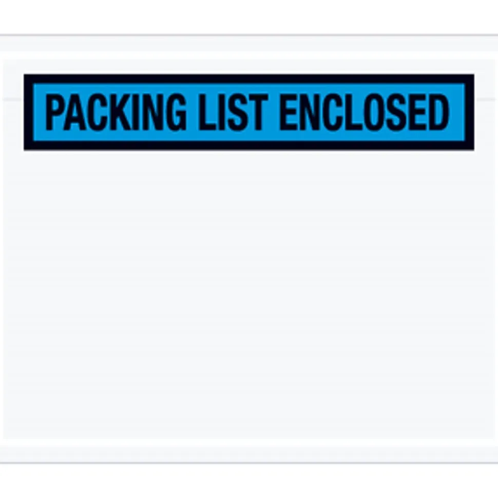 Partners Brand "Packing List Enclosed" Envelopes, Panel Face, 4 1/2" x 5 1/2", Blue, Pack Of 1,000