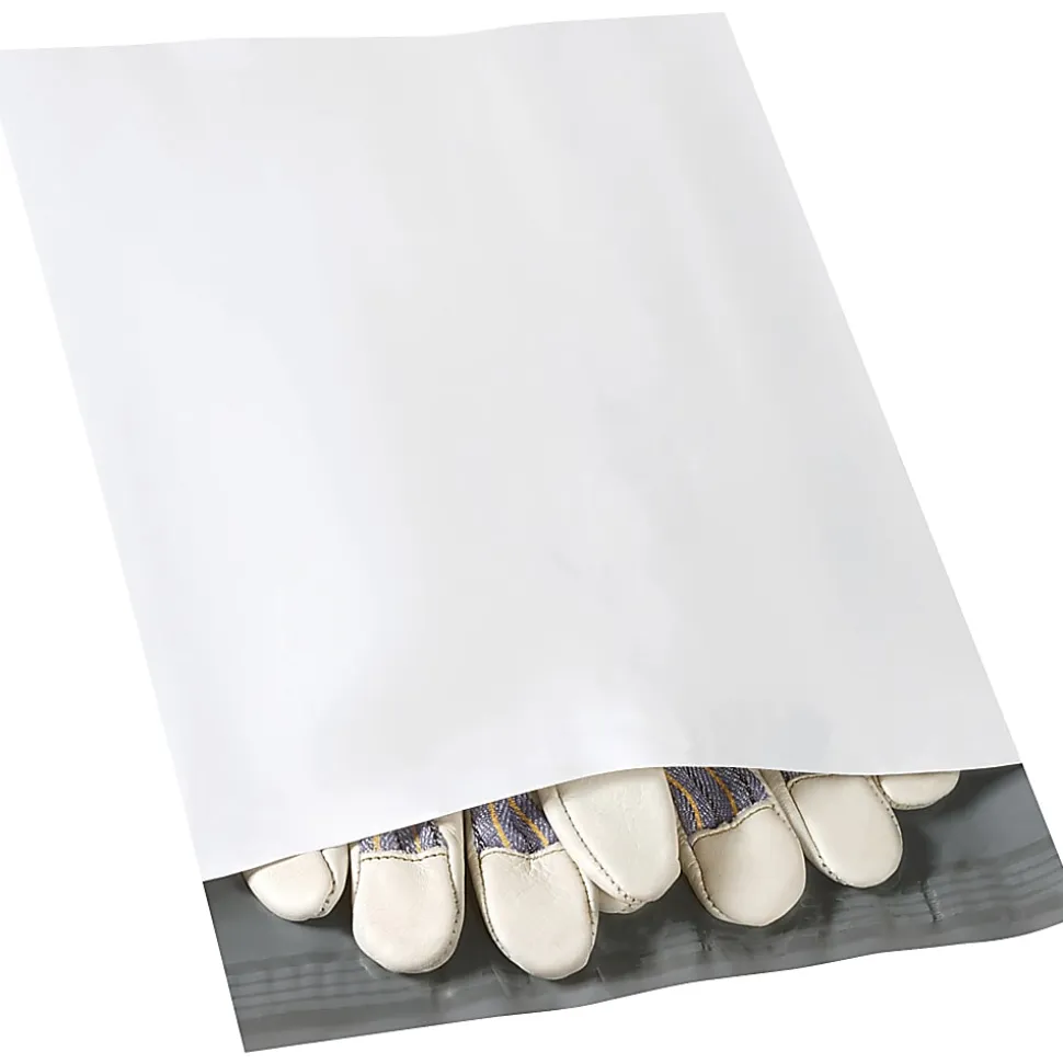 Partners Brand Poly Mailers, 14" x 17", White, Case Of 500