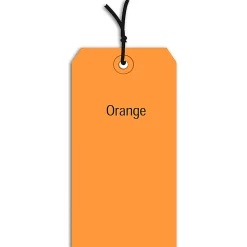 Partners Brand Prestrung Color Shipping Tags, #2, 3 1/4" x 1 5/8", Orange, Box Of 1,000