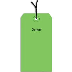 Partners Brand Prestrung Color Shipping Tags, #8, 6 1/4" x 3 1/8", Green, Box Of 1,000