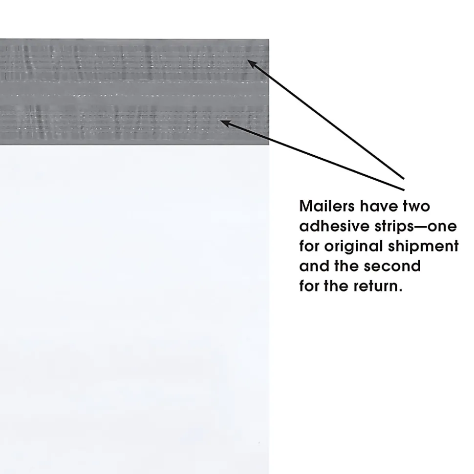 Partners Brand Returnable Poly Mailers, 12" x 15 1/2", White, Case Of 100