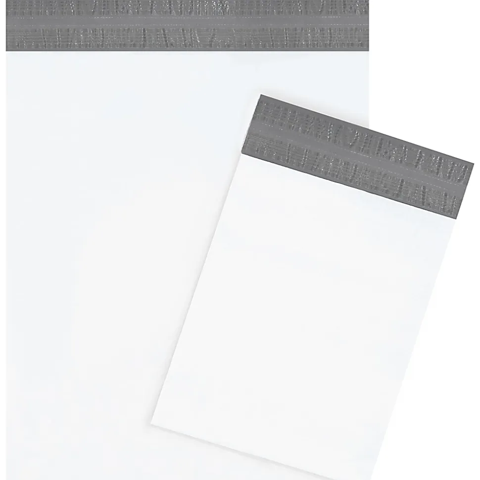 Partners Brand Returnable Poly Mailers, 14" x 17", White, Case Of 100