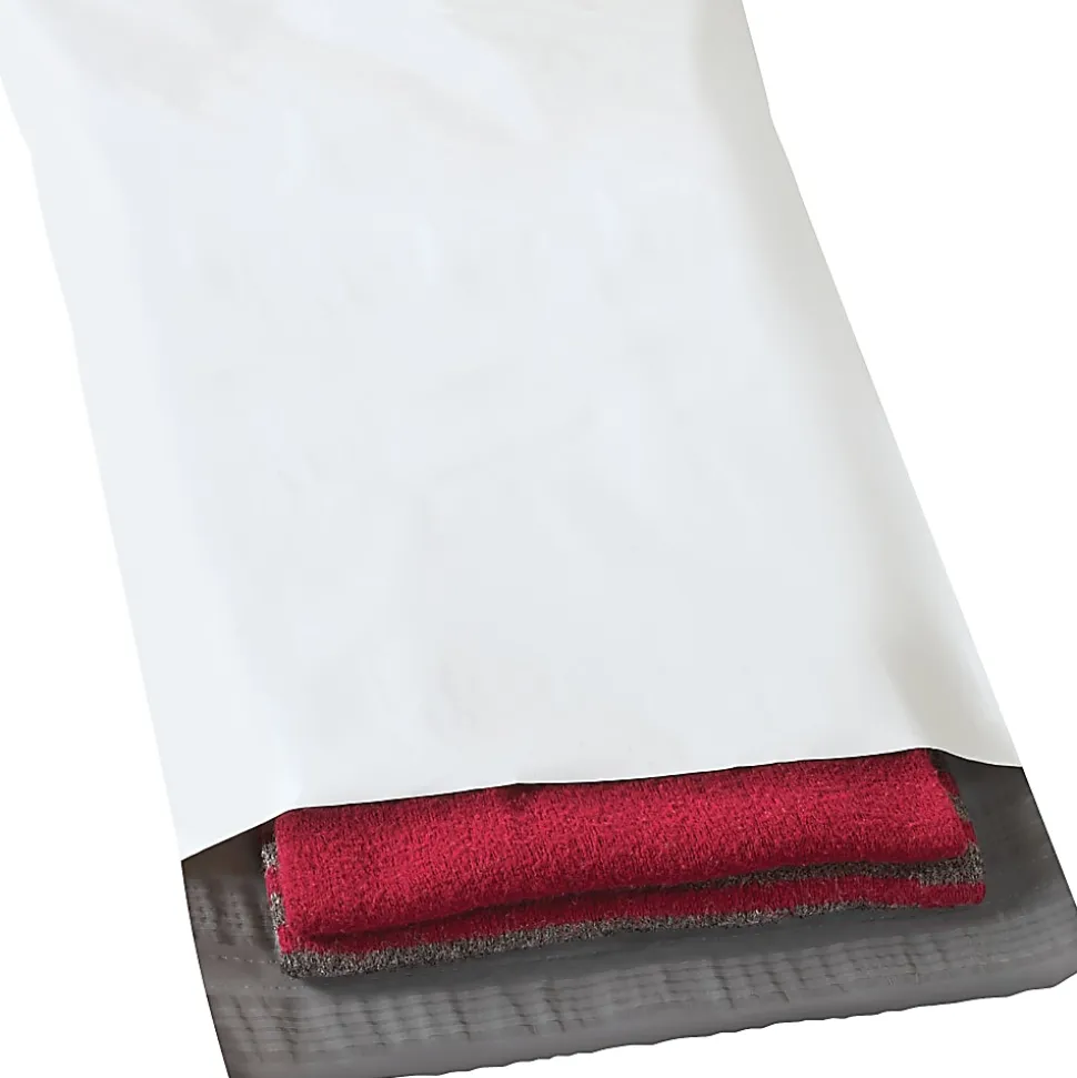 Partners Brand Returnable Poly Mailers, 14" x 17", White, Case Of 100