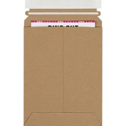 Partners Brand Self-Seal Stayflats® Plus Flat Mailers, 6" x 8", Kraft Brown, Pack of 100