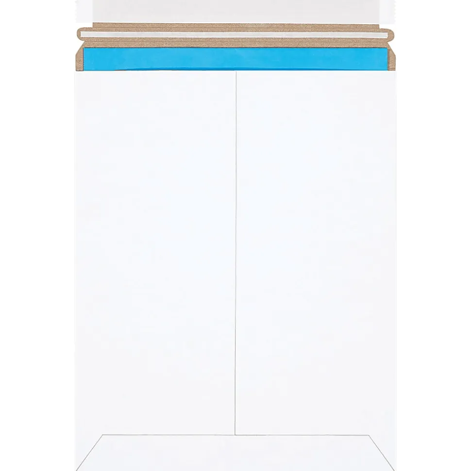 Partners Brand Self-Seal Stayflats® Plus Express Pouch Mailers, 9" x 11 1/2", White, Pack of 100
