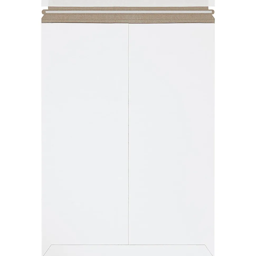 Partners Brand Self-Seal Stayflats® Plus Express Pouch Mailers, 13" x 18", White, Pack of 100