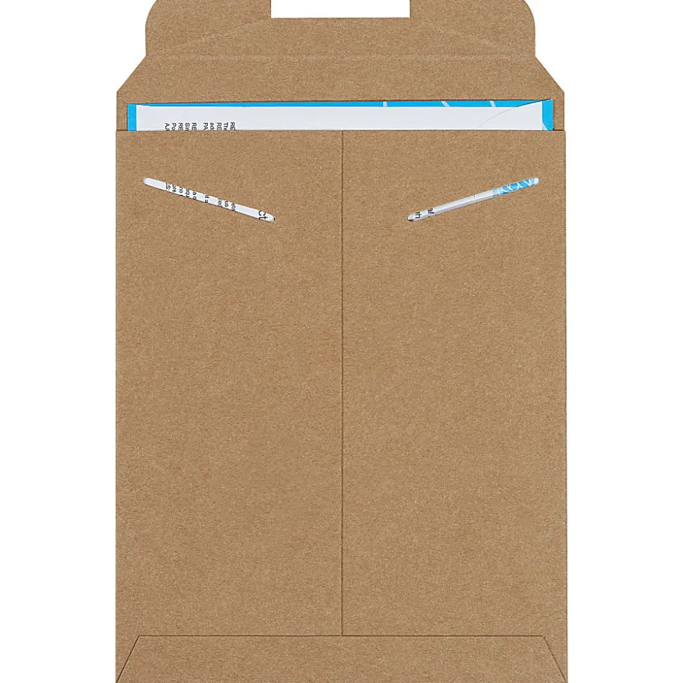 Partners Brand Stayflats® Flat Mailers, 9" x 11 1/2", Kraft Brown, Pack of 100