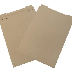 Partners Brand Stayflats® Flat Mailers, 20" x 27", Kraft Brown, Pack of 50