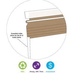 Partners Brand Stayflats® Gusseted Mailers, 12 1/2" x 9 1/2" x 1", White, Pack of 100
