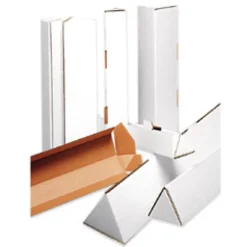 Partners Brand Triangular White Tube Mailers, 3" x 24 1/4", Pack Of 50
