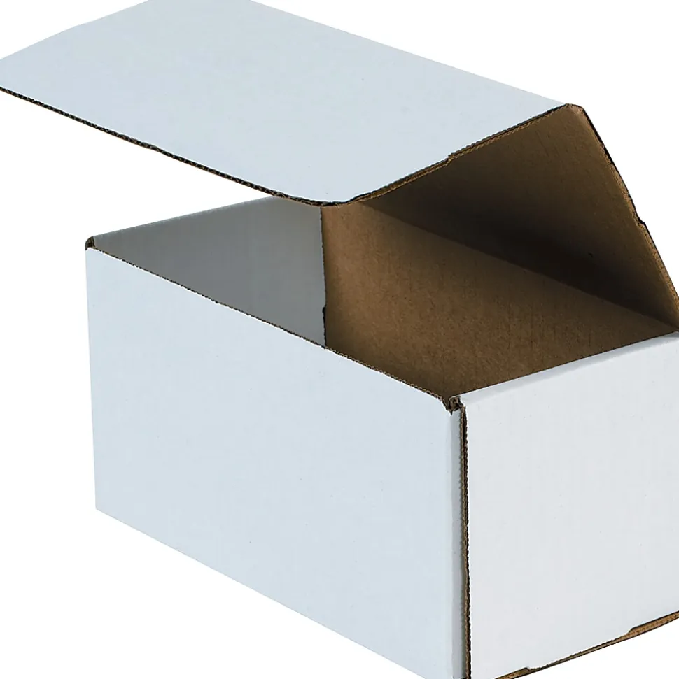 Partners Brand White Corrugated Mailers, 10" x 4" x 4", Pack Of 50