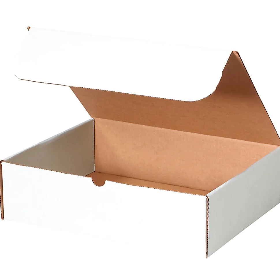 Partners Brand White Literature Mailers, 12" x 11 3/4" x 3 1/4", Pack Of 50