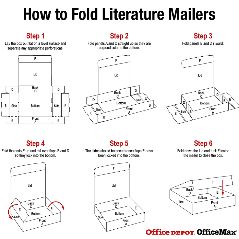 Partners Brand White Literature Mailers, 12 1/8" x 9 1/4" x 6", Pack Of 50