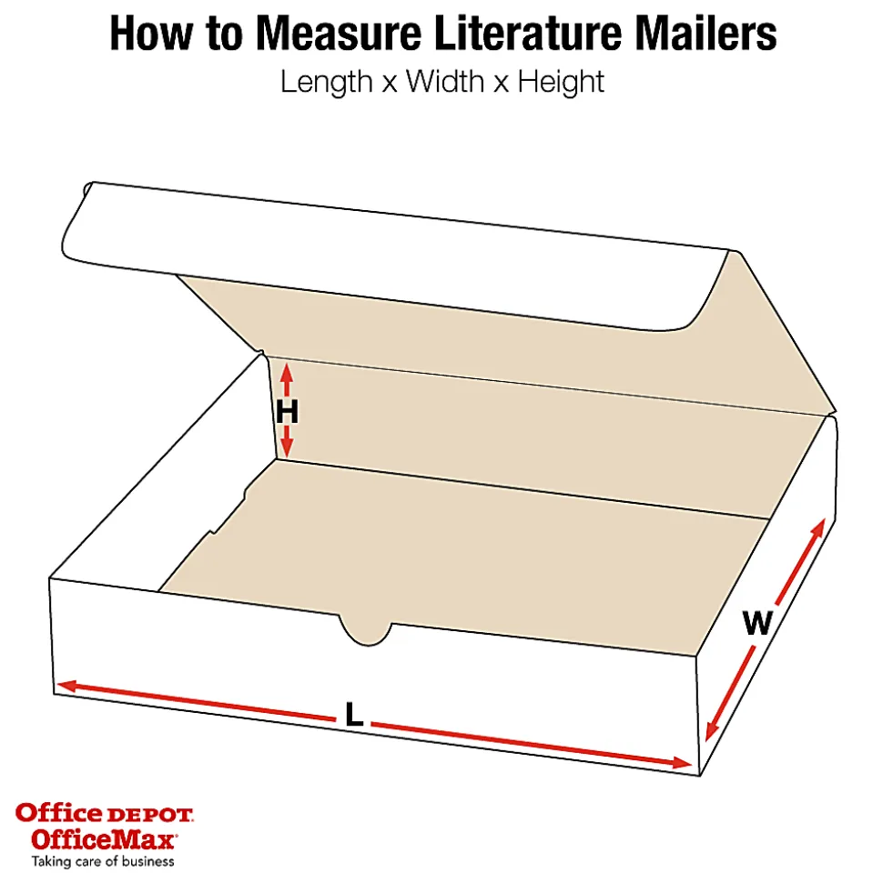Partners Brand White Literature Mailers, 12 1/8" x 9 1/4" x 6", Pack Of 50