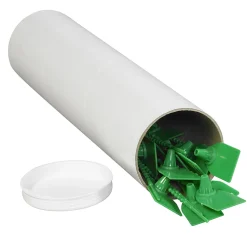 Partners Brand White Mailing Tubes With Plastic Endcaps, 3