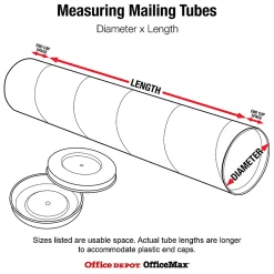 Partners Brand White Mailing Tubes With Plastic Endcaps, 4