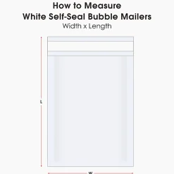 Partners Brand White Self-Seal Bubble Mailers, #2, 8 1/2