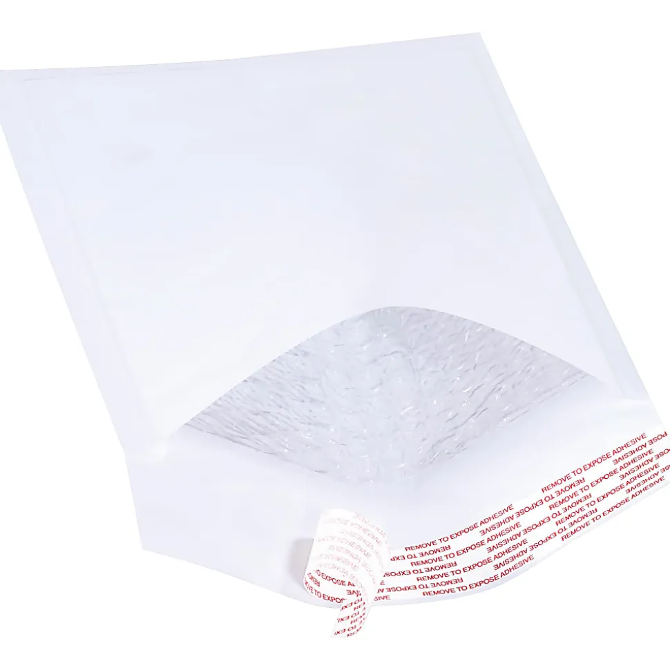 Partners Brand White Self-Seal Bubble Mailers, #0,6" x 10", Pack Of 250