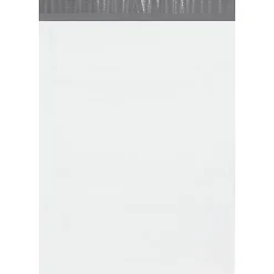 Partners Brand 14-1/2" x 19" Poly Mailers With Tear Strips, White, Case Of 500 Mailers