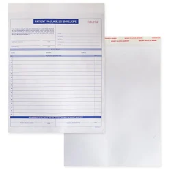 Patient Valuable Form And Paper Envelope, Sequentially Numbered, 3-Part, 9