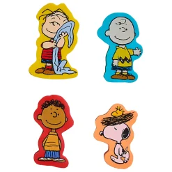 Peanuts Licensed Eraser Set, 1-1/4" x 1-1/4", Set of 4 Erasers