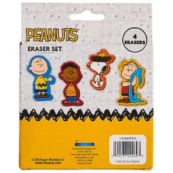 Peanuts Licensed Eraser Set, 1-1/4" x 1-1/4", Set of 4 Erasers