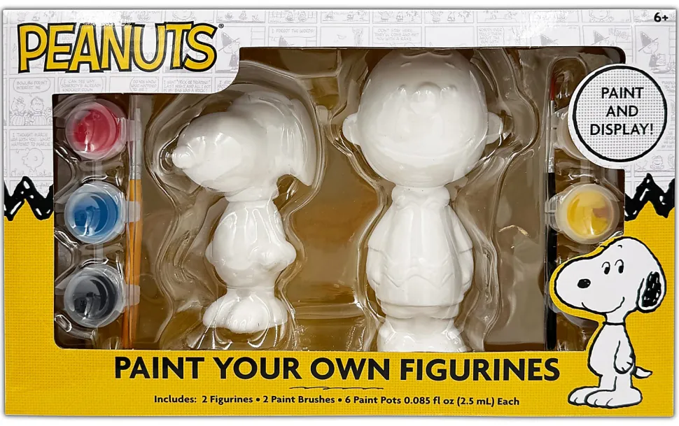 Peanuts 2 Pack Paint Your Own Figurines, 5.5" x 9" x 3"