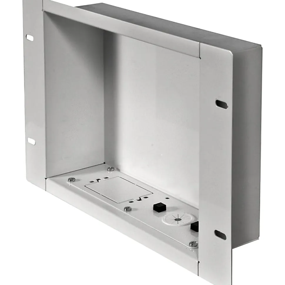 Peerless-AV In-Wall Recessed Cable Management And Power Storage Accessory Box Without Power Outlet, 17-7/16” x 11” x 3-13/16”, Silver, IBA2-W